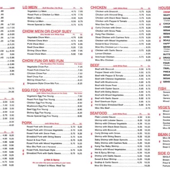 Golden China Pan - Menu page 2 - Chinese Near Me - Easthampton, Massachusetts