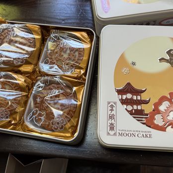Napoleon Super Bakery - Beautiful tin and lovely individually wrapped mooncakes - Bakeries Near Me - Oakland, California Napoleon Super Bakery - Beautiful tin and lovely individually wrapped mooncakes - Bakeries Near Me - Oakland, California