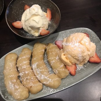 Burma 2 - Deep fried banana w/ mango and vanilla ice cream - Burmese Near Me - Walnut Creek, California