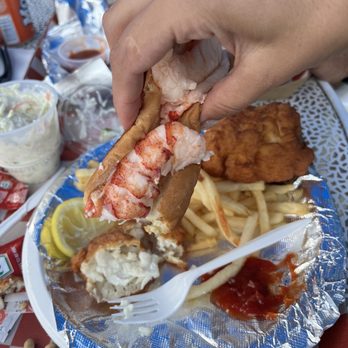 Red's Eats - Lobster roll, some lobster not pictured. - Seafood Near Me - Wiscasset, Maine Red's Eats - Lobster roll, some lobster not pictured. - Seafood Near Me - Wiscasset, Maine