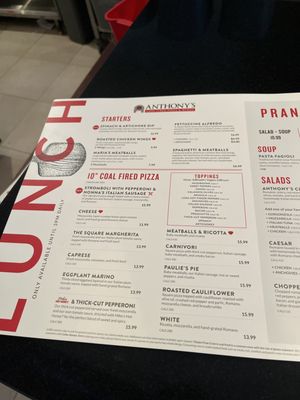 Menu photo 1 Anthony's Coal Fired Pizza & Wings Miami Lakes, FL