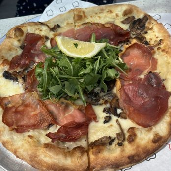 Tap & Barrel - Prosciutto and Arugula Pizza with Mushrooms - Seafood Near Me - Surrey, British Columbia Tap & Barrel - Prosciutto and Arugula Pizza with Mushrooms - Seafood Near Me - Surrey, British Columbia