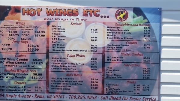 Menu photo 2 Hot Wings Etc Rome, GA Menu photo 2 Hot Wings Etc Rome, GA