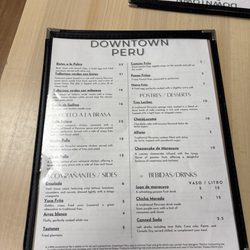 Downtown Peru - Menu