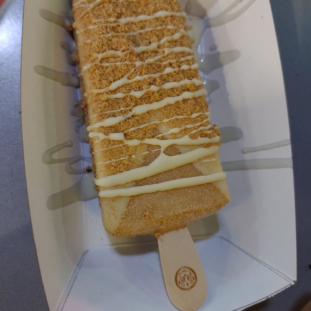 Morelia Gourmet Paletas - Dulce de Leche popsicle dipped in white chocolate and graham cracker crumbs! - Gelato Near Me - Surfside, Florida Morelia Gourmet Paletas - Dulce de Leche popsicle dipped in white chocolate and graham cracker crumbs! - Gelato Near Me - Surfside, Florida