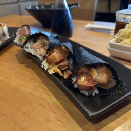 Maguro, Sake, & hamachi hand rolls