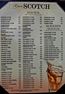 Menu photo 4 La Casa Cigars & Lounge Las Vegas, NV Menu photo 4 La Casa Cigars & Lounge Las Vegas, NV