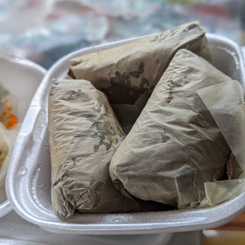 Jade Palace Chinese Restaurant - Sticky wild rice wrap with mean in lotus leaves - 3pc for $8.25 - Chinese Near Me - Burnaby, British Columbia Jade Palace Chinese Restaurant - Sticky wild rice wrap with mean in lotus leaves - 3pc for $8.25 - Chinese Near Me - Burnaby, British Columbia