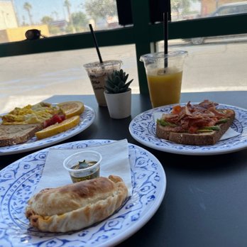 Just Java Coffee - Beef Empanada, Egg Scramble, Avocado Toast - Coffee & Tea Near Me - Bermuda Dunes, California Just Java Coffee - Beef Empanada, Egg Scramble, Avocado Toast - Coffee & Tea Near Me - Bermuda Dunes, California