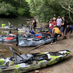 Found’Em Kayak Fishing Guides/Paddle Tours - Taking a break midway to the waterfall!