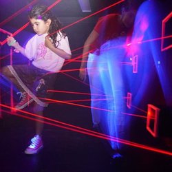 Thank you so much exclusive event games Our kids totally love the laser ninja maze and the sparkly photo booth!!