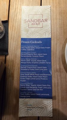Menu photo 3 Sandbar Jax Bch Jacksonville Beach, FL Menu photo 3 Sandbar Jax Bch Jacksonville Beach, FL