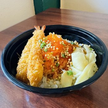 Hamada General Store - Spicy Ahi Tobiko & Crab Don (aka "Da Charles") with add-on ebi fry - Salad Near Me - Honolulu, Hawaii Hamada General Store - Spicy Ahi Tobiko & Crab Don (aka "Da Charles") with add-on ebi fry - Salad Near Me - Honolulu, Hawaii
