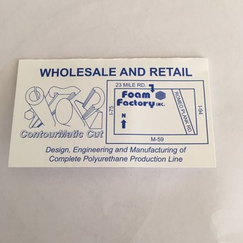 Foam Factory - Wholesale and retail. Location information. - Mattresses Near Me - Macomb, Michigan Foam Factory - Wholesale and retail. Location information. - Mattresses Near Me - Macomb, Michigan