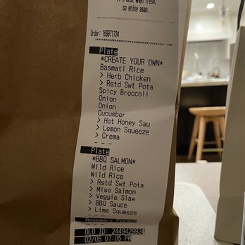sweetgreen - Healthy Salads, Wraps, and Bowls - receipt says wild rice but he got undercooked white rice lol - Salad Near Me - Walnut Creek, California sweetgreen - Healthy Salads, Wraps, and Bowls - receipt says wild rice but he got undercooked white rice lol - Salad Near Me - Walnut Creek, California