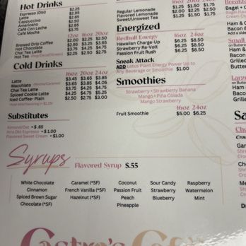 Castro's Cafe - Sip menu - Cafes Near Me - Polk City, Florida