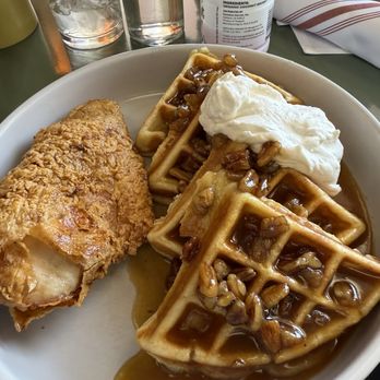 Beautiful Day - Grandpa's Waffle with a side of fried chicken - Breakfast & Brunch Near Me - La Quinta, California
