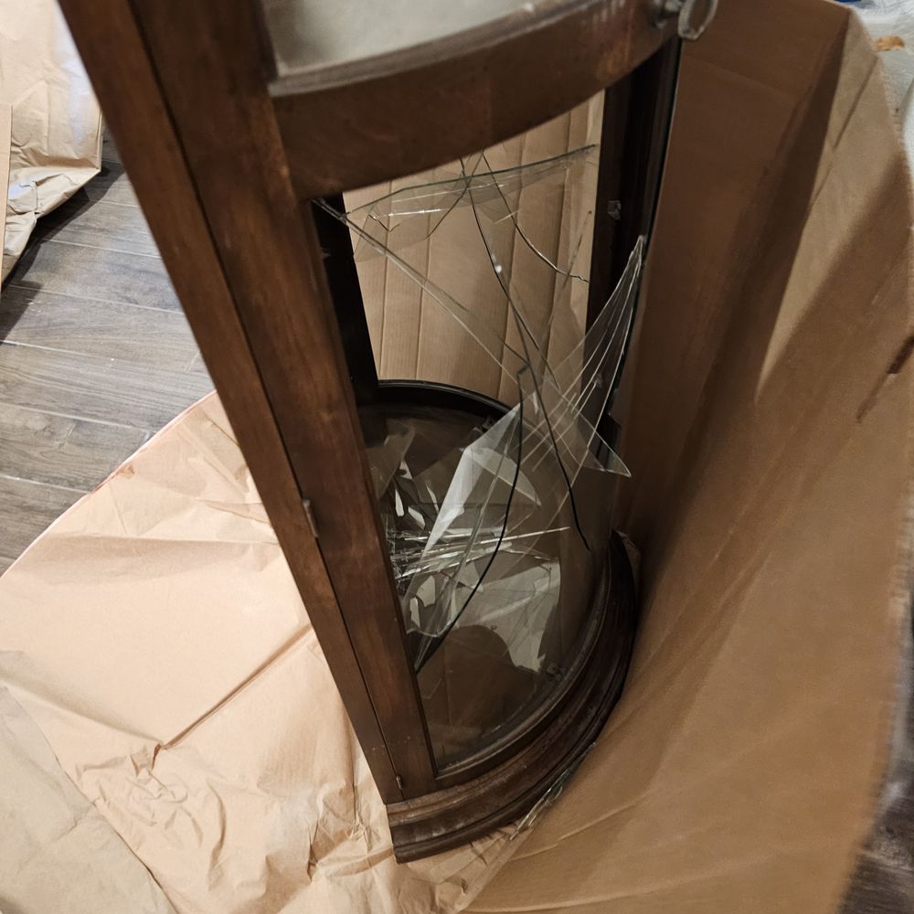 Eurmove - Destroyed this curio cabinet. - Movers Near Me - Cypress, Texas Eurmove - Destroyed this curio cabinet. - Movers Near Me - Cypress, Texas