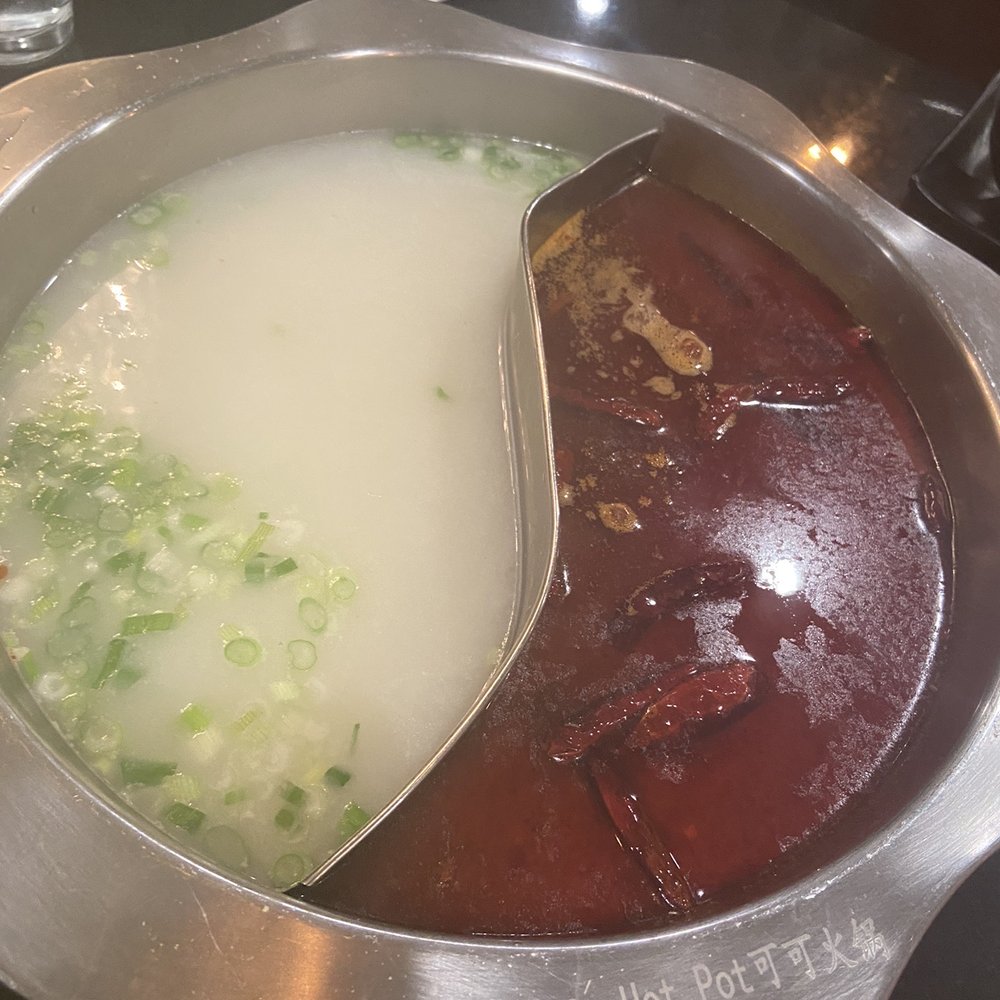 Coco Hot Pot - Half chicken broth and spicy broth - Chinese Near Me - Columbus, Ohio Coco Hot Pot - Half chicken broth and spicy broth - Chinese Near Me - Columbus, Ohio