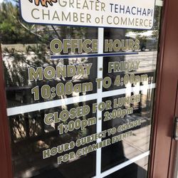 Greater Tehachapi Chamber Of Commerce - Hours
