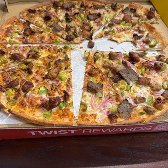 Pizza Twist - Thin crust , cauliflower bites , spicy lamb , bell pepper - Pizza Near Me - Flower Mound, Texas