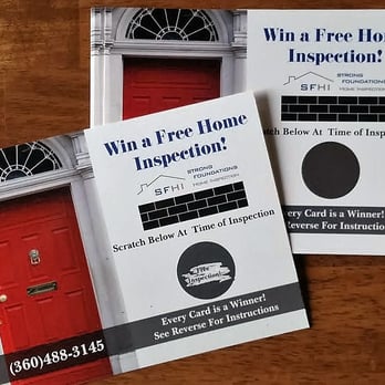 Strong Foundations Home Inspection - Ask about our scratch-off discount cards! - Home Inspectors Near Me - Tacoma, Washington Strong Foundations Home Inspection - Ask about our scratch-off discount cards! - Home Inspectors Near Me - Tacoma, Washington