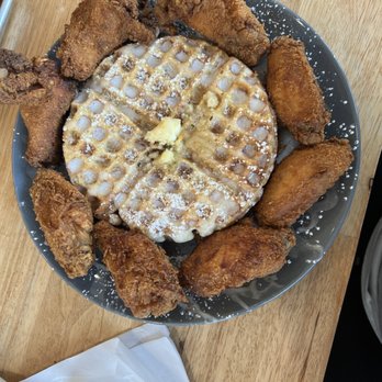 Sunrise Social - a plate of fried chicken and waffles - Breakfast & Brunch Near Me - Philadelphia, Pennsylvania Sunrise Social - a plate of fried chicken and waffles - Breakfast & Brunch Near Me - Philadelphia, Pennsylvania