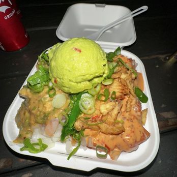 Five Star Poke - Ginger shrimp and Spicy salmon - Poke Near Me - Honolulu, Hawaii
