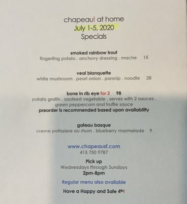 Menu photo 8 Chapeau San Francisco, CA Menu photo 8 Chapeau San Francisco, CA