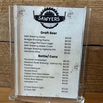 Sawyers - 09/11/2026 Menu - Coffee & Tea Near Me - Bozeman, Montana