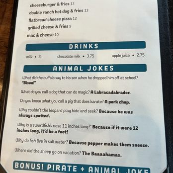StillWest Brewery & Grill - Kids menu with jokes - Brewpubs Near Me - Jackson, Wyoming