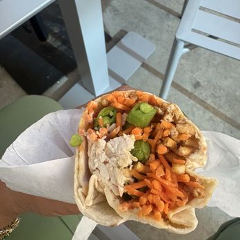 Calif Chicken Cafe - Chinese Wrap. That's literally all of the chicken. For almost $20. Horrible - Wraps Near Me - Santa Monica, California Calif Chicken Cafe - Chinese Wrap. That's literally all of the chicken. For almost $20. Horrible - Wraps Near Me - Santa Monica, California