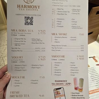 Harmony Tea Shoppe - menu - Bubble Tea Near Me - Orlando, Florida