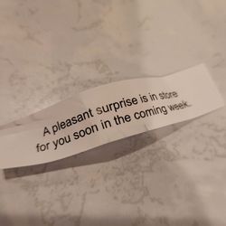 Hong Kong Restaurant - A nice pre-Christmas fortune.