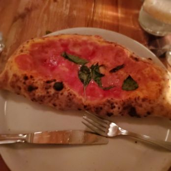 Dellarocco's - Calzone with tomato sauce, buffalo mozarella, ricotta and spicy soppressata: awesomeness - Pizza Near Me - Brooklyn, New York