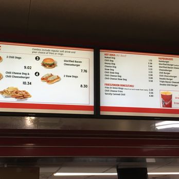 The Varsity - Combo menu as of August 2018 - Burgers Near Me - Atlanta, Georgia