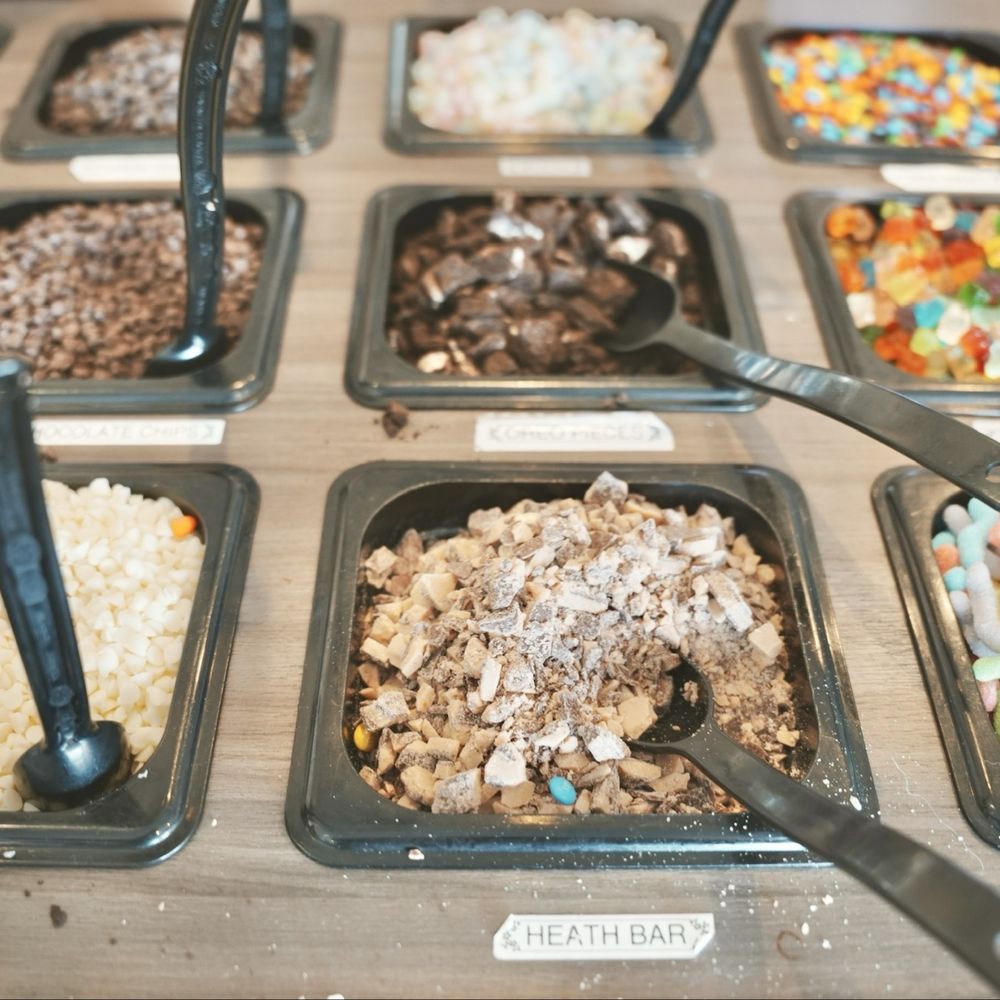 Toppings for the fro-yo. Toppings for the fro-yo.