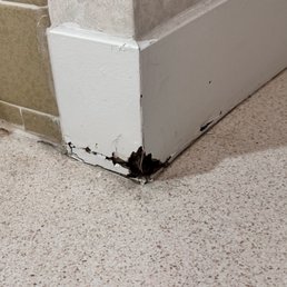 Baseboard in bathroom