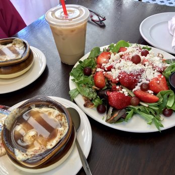 Crepes de Paris - Lunch for 2: French Onion Soup + Parisian salad + house coffee - Creperies Near Me - Brea, California