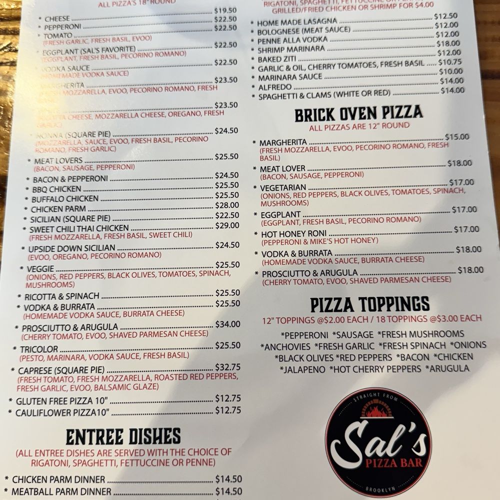 Sal’s Pizza Bar - Menu - Pizza Near Me - Orlando, Florida Sal’s Pizza Bar - Menu - Pizza Near Me - Orlando, Florida