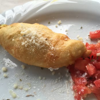 Lo Zodiaco - Fried, stuffed zucchini flower!  Stuffed with ham, ricotta and mozzarella cheeses. To die for!! - Seafood Near Me - Capri, NA