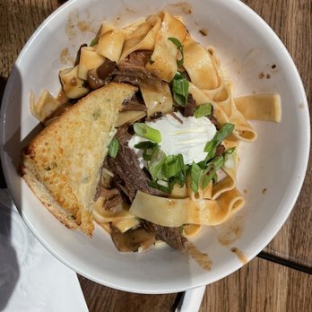 Rusty Bucket Restaurant and Tavern - Beef Stroganoff - not bad (too much carbs though lol) - American Near Me - Bloomfield Hills, Michigan Rusty Bucket Restaurant and Tavern - Beef Stroganoff - not bad (too much carbs though lol) - American Near Me - Bloomfield Hills, Michigan