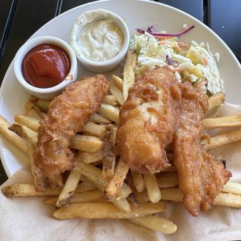 Hickory Restaurant and Bar - Fish and chips. While it looked great, the fish seemed under cooked. - American Near Me - Camas, Washington Hickory Restaurant and Bar - Fish and chips. While it looked great, the fish seemed under cooked. - American Near Me - Camas, Washington