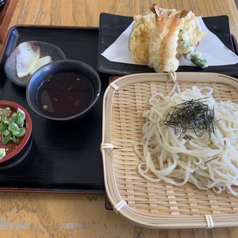 Ichimi Ann - Ten Zaru (cold dipping style noodle with assorted tempura - udon noodle, $18) - Japanese Near Me - Torrance, California Ichimi Ann - Ten Zaru (cold dipping style noodle with assorted tempura - udon noodle, $18) - Japanese Near Me - Torrance, California