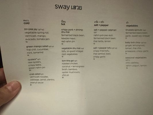 Menu photo 5 sway thai Austin, TX Menu photo 5 sway thai Austin, TX