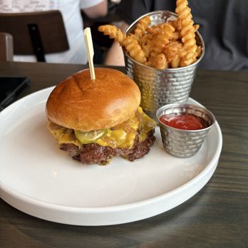 Simple EJ's Kitchen & Tap - Smash burger w/extra patty. Beef tallow fried French fries - New American Near Me - St. Charles, Illinois Simple EJ's Kitchen & Tap - Smash burger w/extra patty. Beef tallow fried French fries - New American Near Me - St. Charles, Illinois