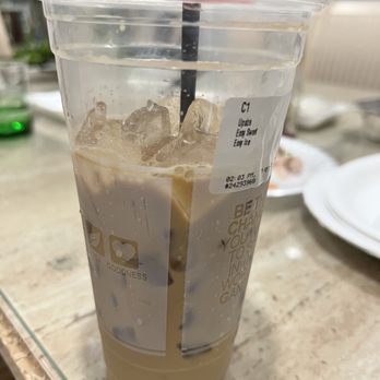 7 Leaves Cafe - Easy ice requested resulted in 3/4 large cup full. I don't think easy ice is really practiced anyways - Coffee & Tea Near Me - Westminster, California