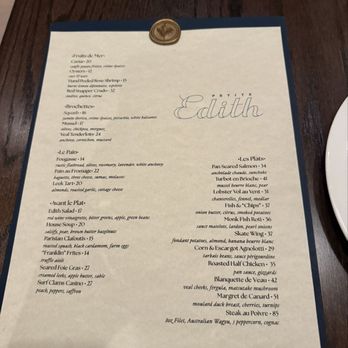 Petite Edith - Menu - French Near Me - Chicago, Illinois