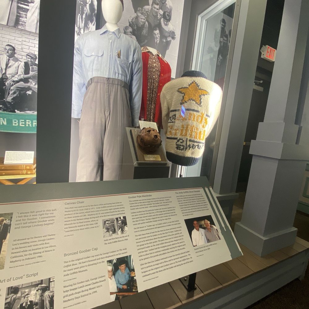 Andy Griffith Museum - Goober's costume, complete w/ a bronzed signature hat! - Museums Near Me - Mount Airy, North Carolina