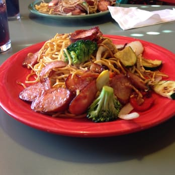 HuHot Mongolian Grill - Sausage with yakisoba noodles - Chinese Near Me - Kalispell, Montana HuHot Mongolian Grill - Sausage with yakisoba noodles - Chinese Near Me - Kalispell, Montana